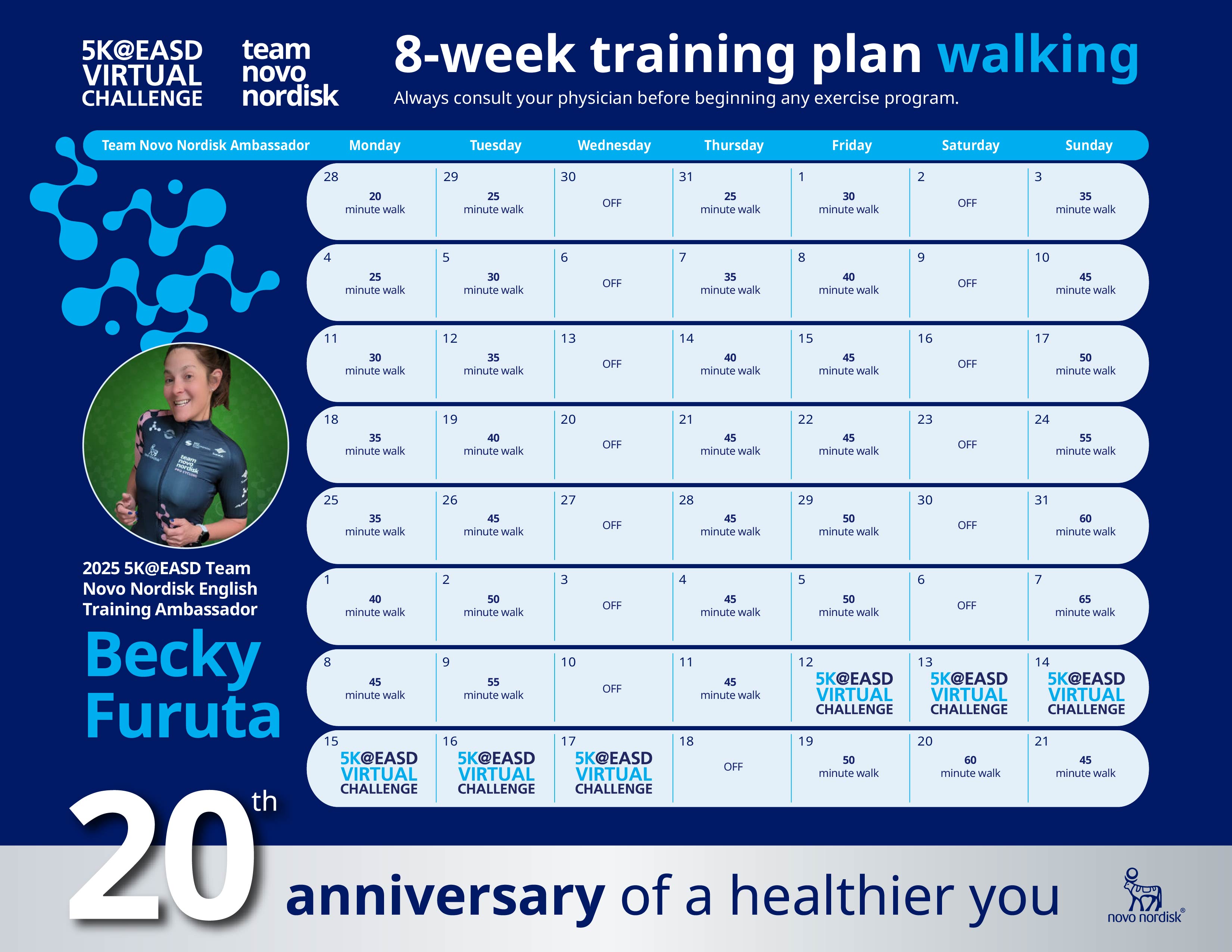 8-Week Walking Training Plan